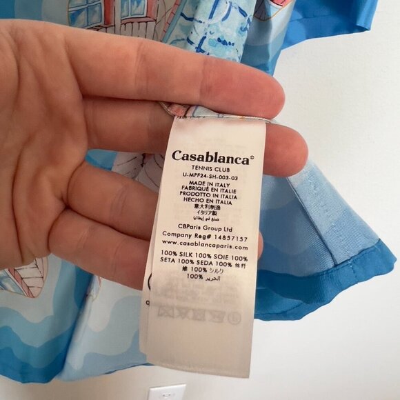 272 NWT Casablanca Le Plongeon Shirt Men Size Large Color Blue - Picture 6 of 10